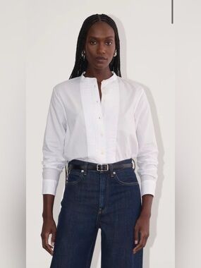 New Everlane THE TUXEDO SHIRT IN SILKY COTTON in White Size 6